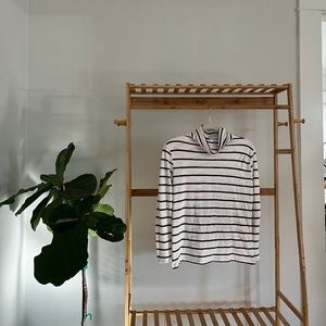 Whisper Cotton Turtleneck in Baker Stripe